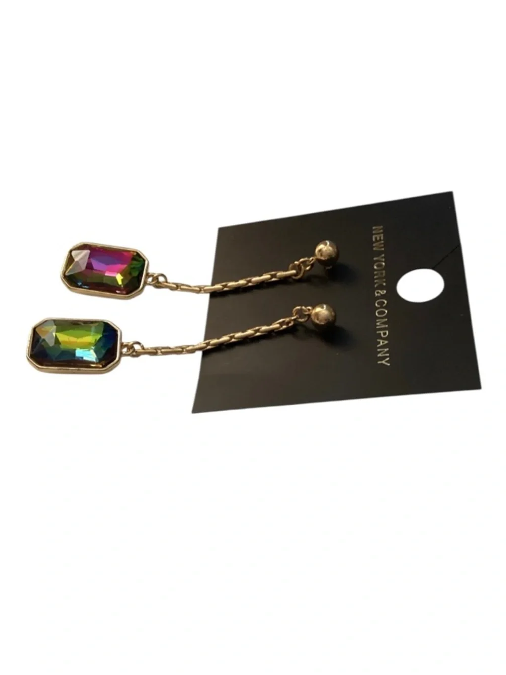 New York & Co. Iridescent Linear Drop Earrings (NWT)